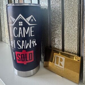 Navy, White, Red - Stainless Realtor Tumbler
New! Unused (Tumbler & Lid Only)